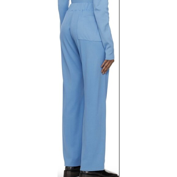 BIANCA SAUNDERS Light Blue Three-Pocket Lounge Pants Minimalist Quiet Luxury - Picture 2 of 15